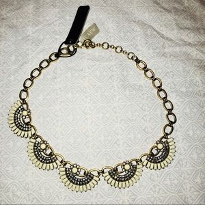 NWT J. Crew necklace. Cream, gem, brassy gold.